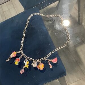 VINTAGE DISNEY CHARM Necklace with Colorful Accents EUC
